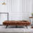 Besharat 71" Full Wide Leather Futon Split Back Convertible Sofa-86375487