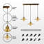Gauna 3 - Light Brass Kitchen Island Pendant-985375506