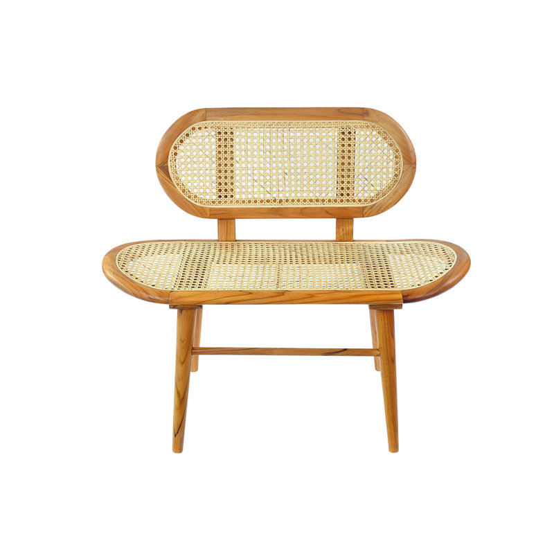 Alvana Rattan Bench, 81cm H x 141cm W x 50cm D