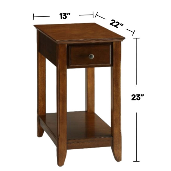 Latitude Run® Walnut - Tinted Rectangular Side Table With Drawer And ...