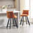 Set Of 2,Back Pull Point Design, Velvet Material, 360 Degree Rotation, Back Pull Loop Detachable Design, Rivet Decoration, Square Foot Wooden Bar Chair-327461995