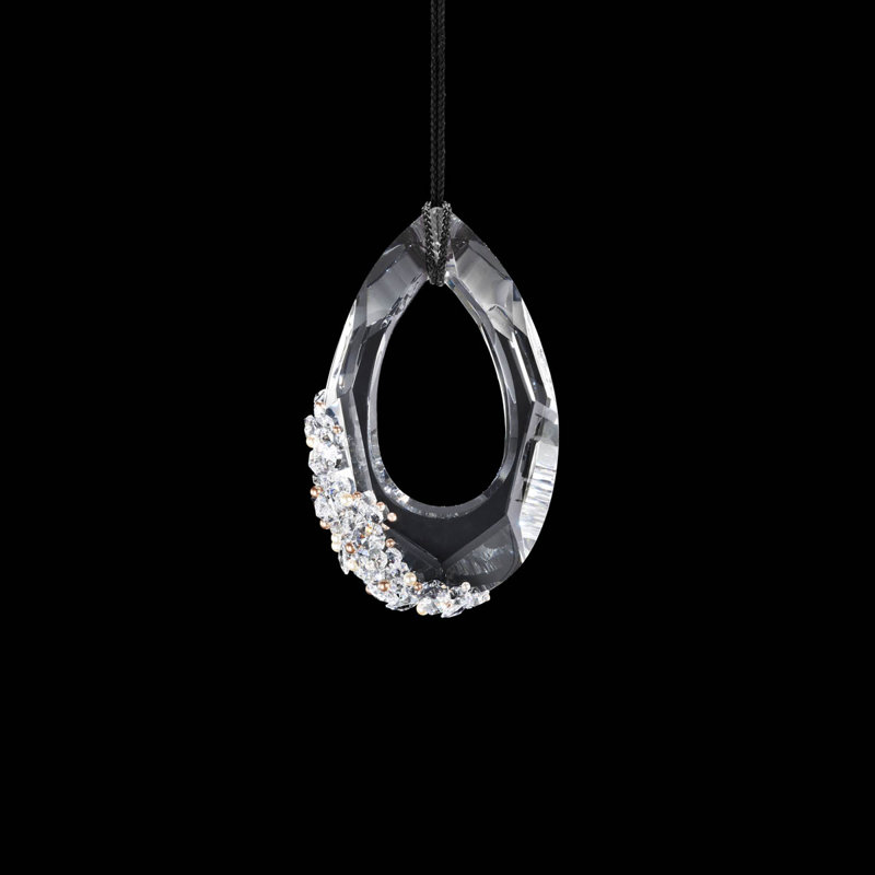 Trinity 1 - Light LED Pendant, Polished Chrome/Black Rope