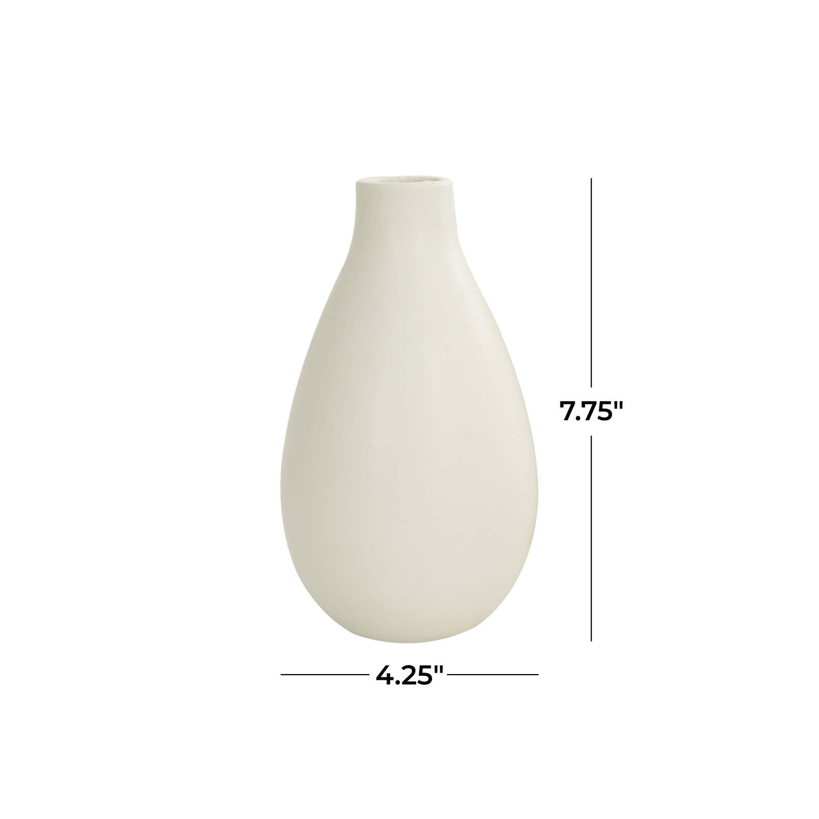 Mable Table Vase, White