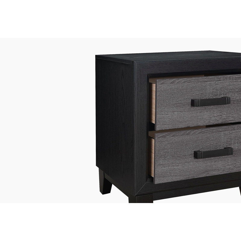 Table de chevet gris et noir SOLUTO
