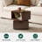 Solid Oak Swirling Side Table-Brown Oak-1331397451
