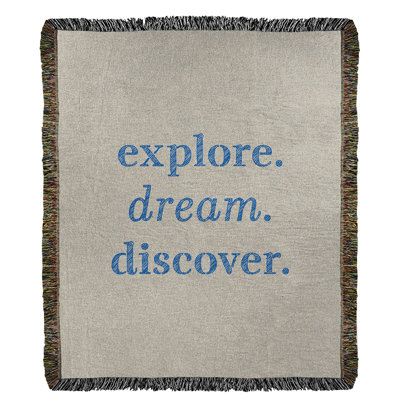 Handwritten Explore Dream Discover Cotton Throw