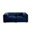 Élégant canapé 2 places en chenille bleue avec siège de rangement, dossier cylindrique et accoudoirs, causeuse moderne en tissu avec espace de rangement caché-233445016-233445023-233445008