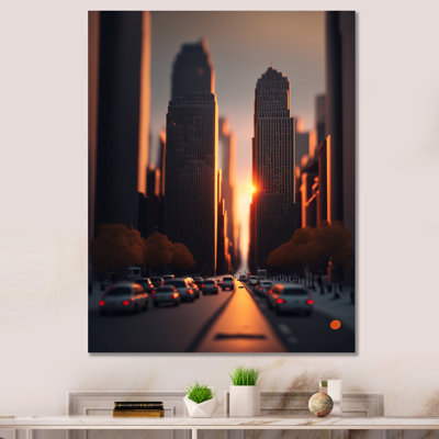Maquette Sunset Through Manhattan Skyscrapers I " Maquette Sunset Through Manhattan Skyscrapers I "