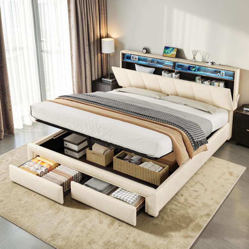 Bed, King (5'), Beige