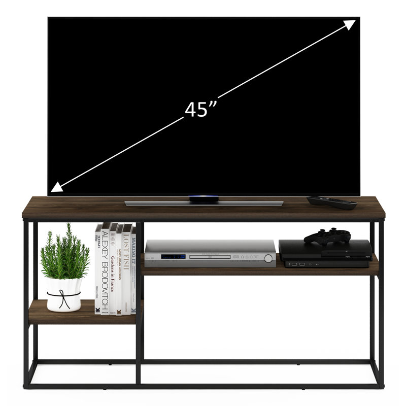 TV Stand for TVs, Columbia Walnut/Black, 21.9" H x 45" W x 15" D
