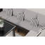 Ensemble de mobilier d'extérieur pour petit espace 7 pièces, ensemble de mobilier de jardin, coussin de siège imperméable, table en verre, peu encombrant, convient à la cour, à la terrasse ou au jardin, gris