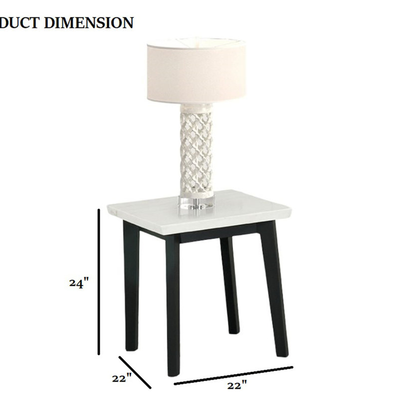 Ensemble de table 3 pièces de style contemporain 1 table basse rectangulaire 2 x table de bout carrée avec plateau de rangement inférieur en marbre