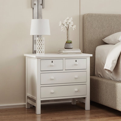 28" 4-Drawer Nightstand with Faux Keyhole Details by One Allium Way