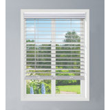 Linen Avenue Cordless Faux Wood Blind White, Flush Inside Mount (No Valance Side Pieces/Returns Included, Arrives ½ Inch Narrower)