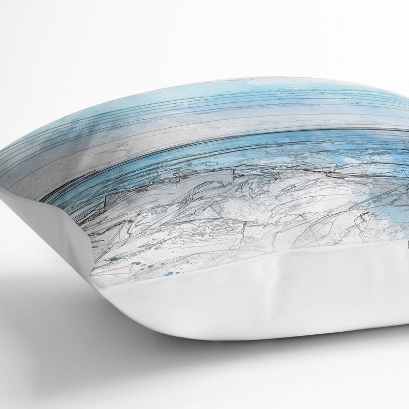 Sea View at Dawn Cushion with Filling, 55cm H x 55cm W x 20cm D, White