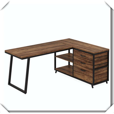 Bureau en L avec espace de travail spacieux
