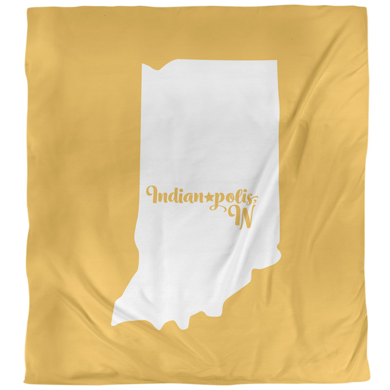 Housse de couette simple polis Indiana, Housse de couette pour lit simple, Jaune, Microfibre