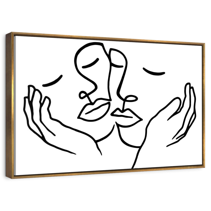 Touching, Floating Frame Gold, 43" X 29"