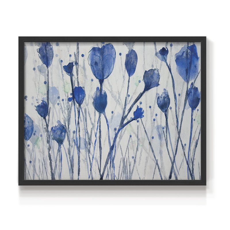 Jardin bleu - impression encadrée - réaménageable, H 11 po x l 14 po, Noir, noir, noir, noir