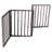 Freestanding Dark Brown Wooden Pet Gate - Easy To Store And Transport Control In House Doorway & Stairway Arc Block Folding Movement Limiting