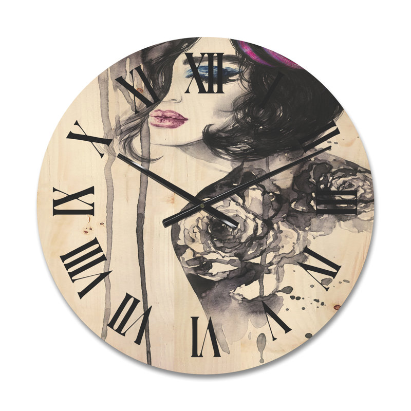 Peinture, horloge murale en bois, Moyenne