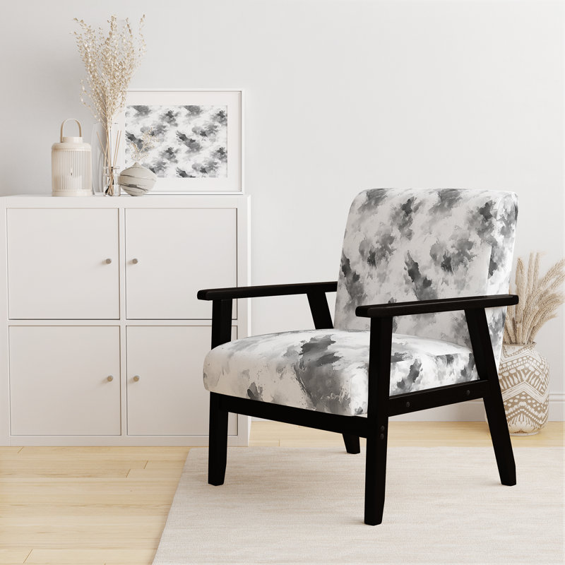 Chaise rembourrée Modern, Accoudoirs carrés noirs