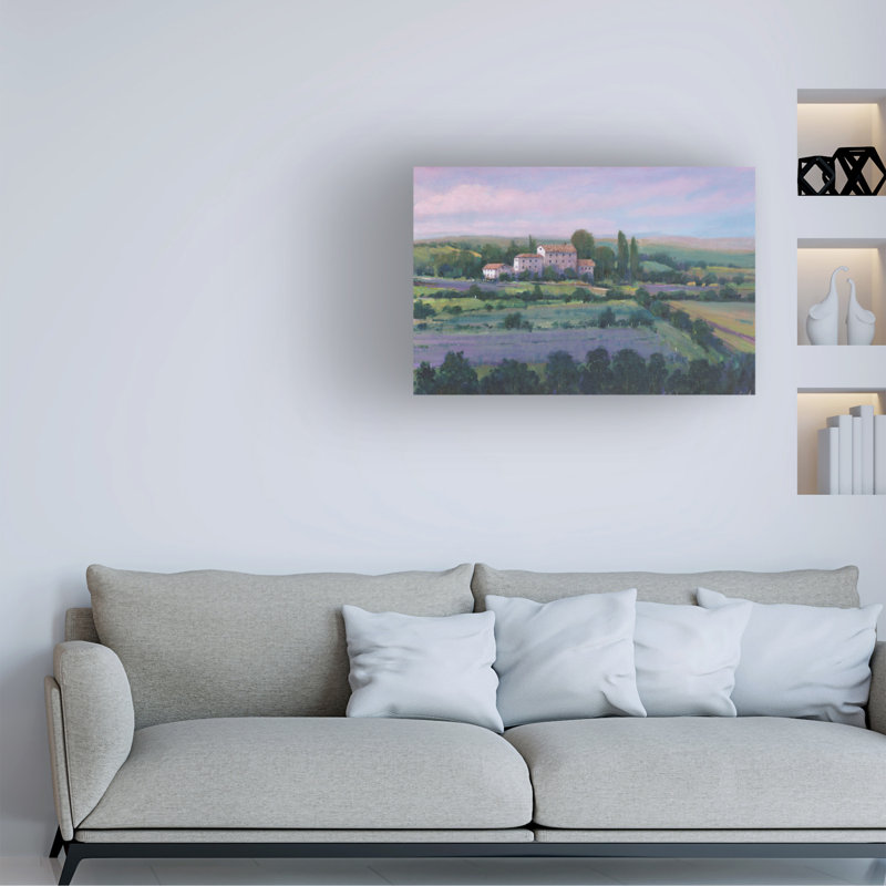 Bolognaise "Soft Lavender Fields II" sur toile, H 12 po x l 19 po
