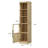 70-Inch Bathroom Storage Cabinet in Natural -  Freestanding Cabinet with Door and Open Shelves for Kitchen or Living Room-122537471