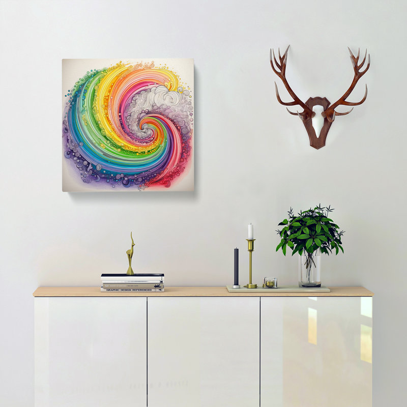 Rainbow No.1 - Wrapped Canvas, 35cm H x 35cm W x 3cm D