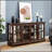 Vintage 4-Door LED Display Cabinet – Glass Doors, Adjustable Glass Shelves, Acrylic Back, Metal Handles-7506366