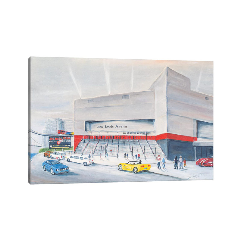 Joe Louis Arena by Jim Williams - Painting on Canvas, Wrapped Canvas, 30.48 cm H x 45.72 cm W