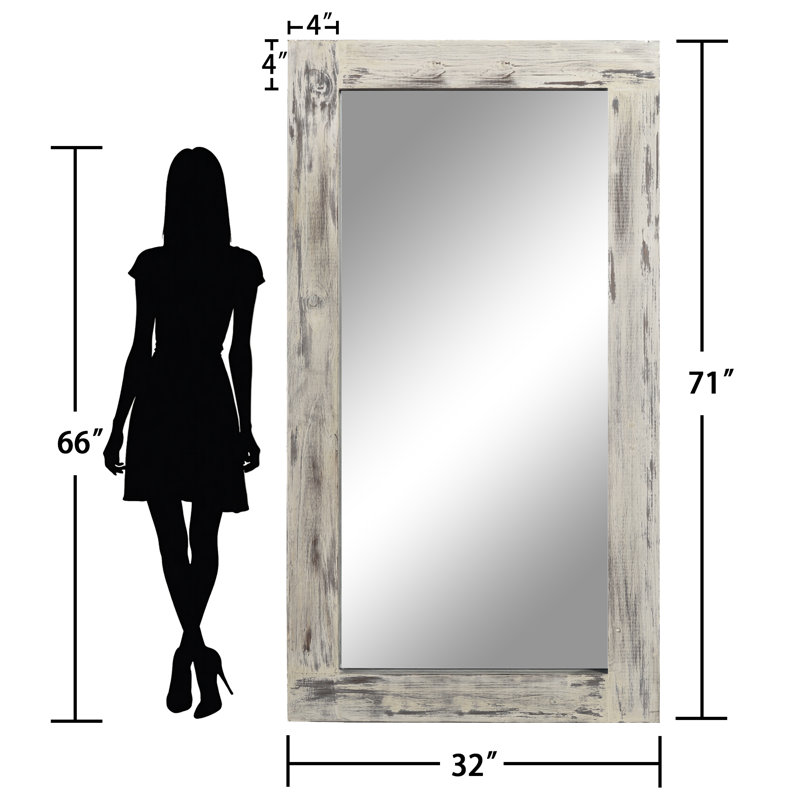 Miroir pleine grandeur Ludovic, 71 po x 32 po, Blanc patiné