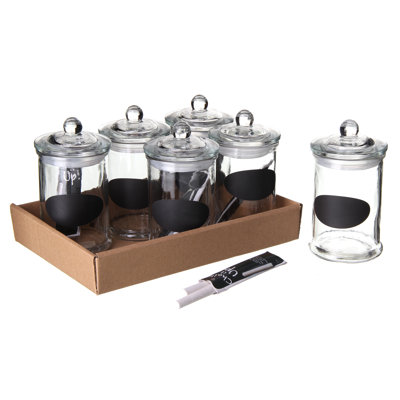 Chalkboard 6 Piece Kitchen Canister Set