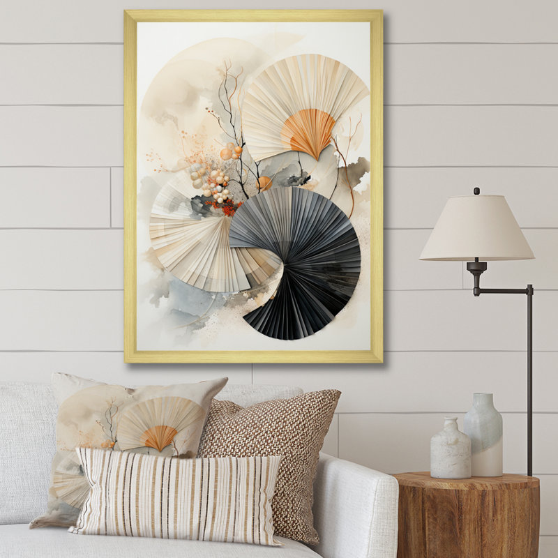 «Tanni Art Asian Seashell Sumi V», reproduction, H 40 po x l 30 po x P 1,5 po, Impression dorée sur toile encadrée