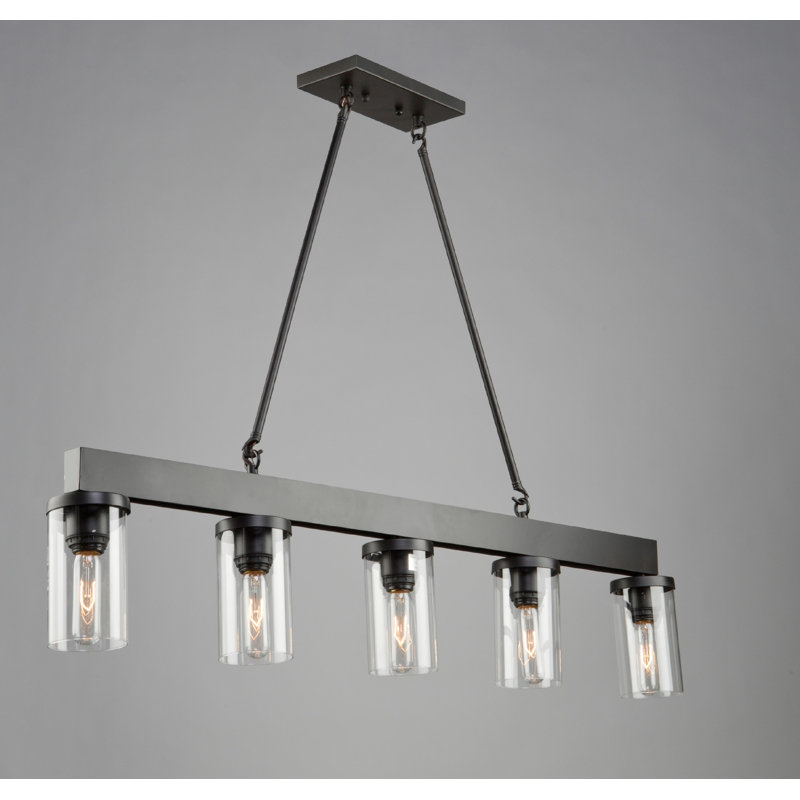 Lustre linéaire pour îlot de cuisine à 5 lumières Menlo Park