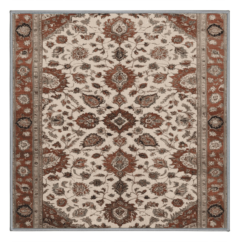 Machine Washable Persian Gray Area Rug, Square 8'