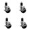 Phenolic Swivel Expanding Stem Caster Set with Brake SCC TLB 3.5" x 1-3/4"