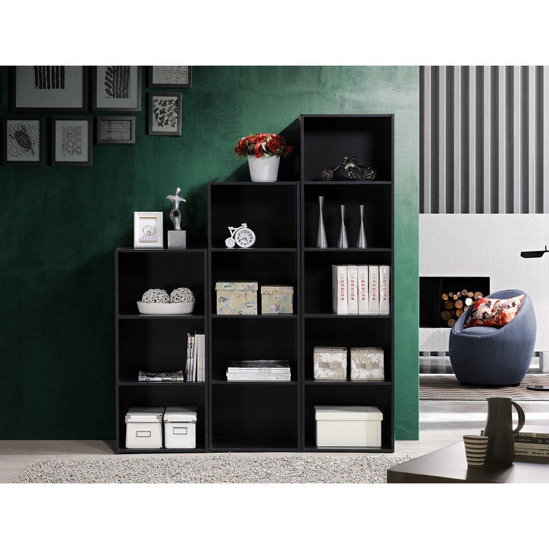 Bessan Bookcase, (3 Shelves) 32" H x 12" W x 9" D, Blackwood