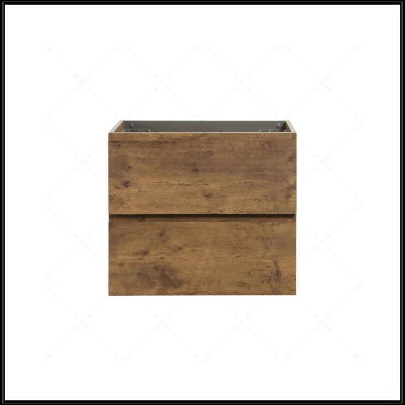 Élégante armoire murale en noyer avec deux tiroirs, pour une salle de bain moderne et un design peu encombrant, Noyer