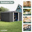 Outdoor Garden Storage Shed, Heavy-Duty Steel Tool Shed with Sliding Doors, Vent Filter, Reinforced Frame & Sloped Drainage Roof-126678382