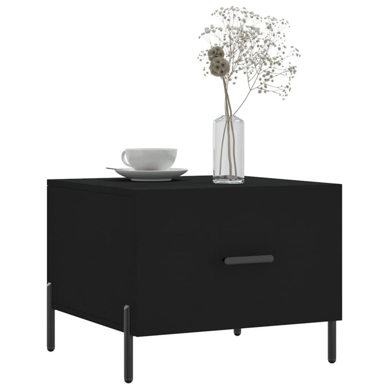 Four Leg Coffee Table with Storage, black