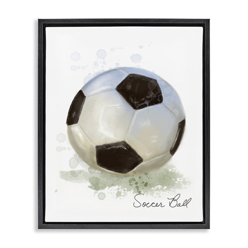 Cadre flottant pour ballon de soccer en pastel doux, design par Matthew Piotrowicz, H 21 po x l 17 po