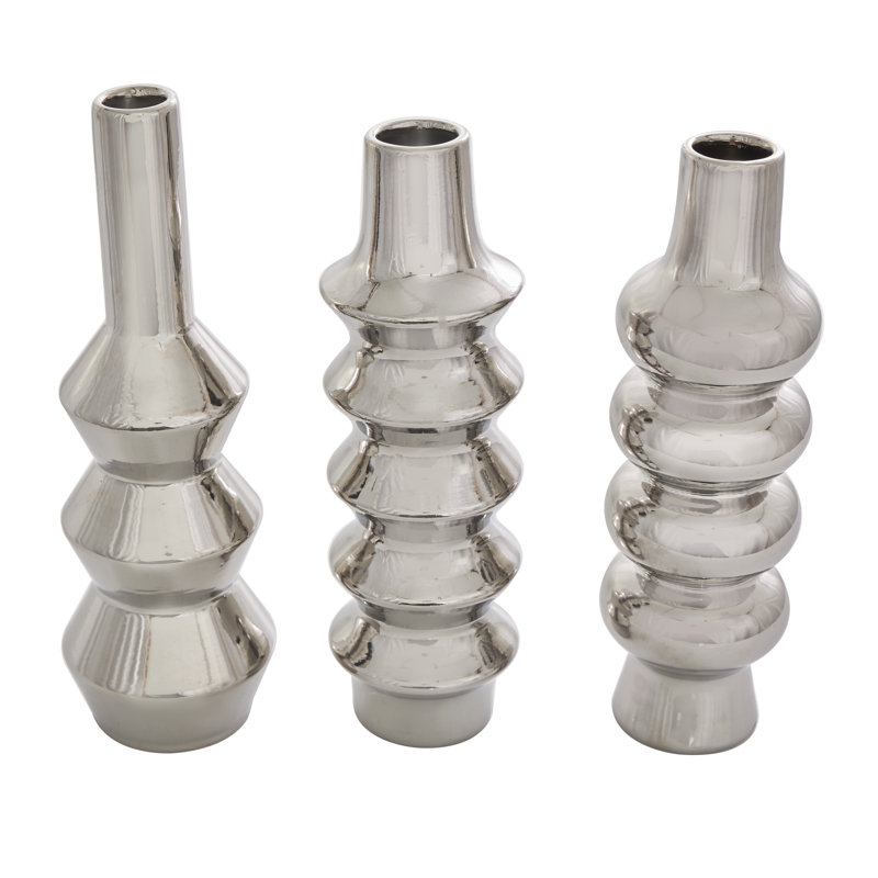 Ensemble de vases en céramique Endri, Argent, Petit