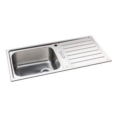 Abode Designs Neron 50mm W Single Bowl Stainless Steel Drop-In Kitchen Sink with 2 Faucet Holes
