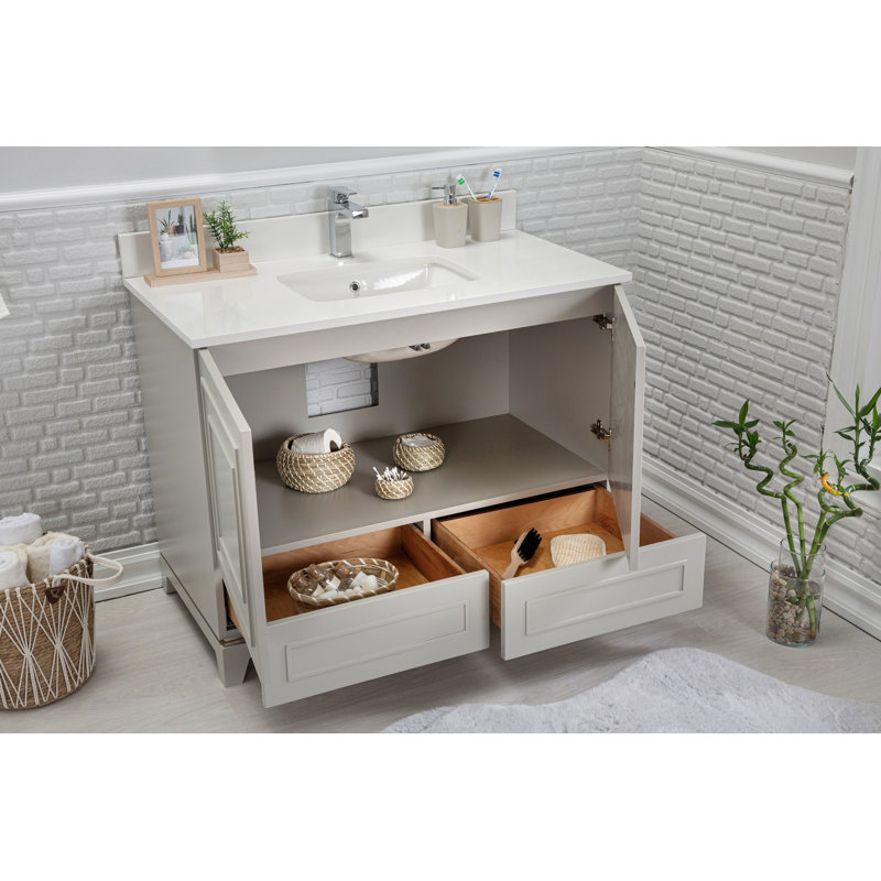 Ensemble de meuble-lavabo avec miroir 41,3 "Chanty, gris