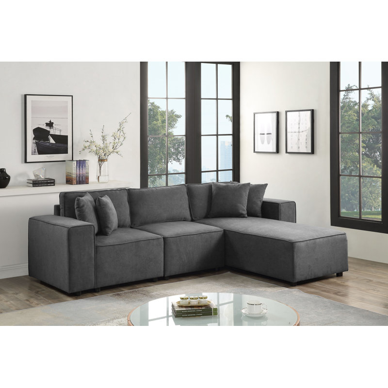 Upholstered L-Shaped Sectional Right Hand Facing