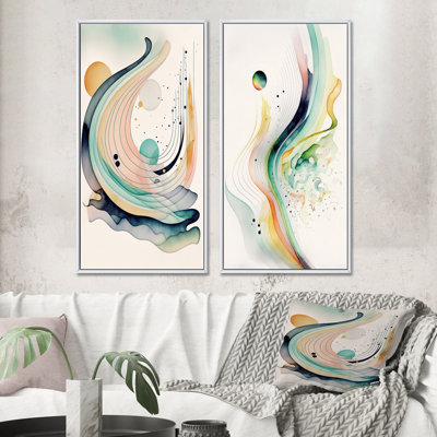 «Vibrant Watercolor Mouvement», 2 pièces sur toile