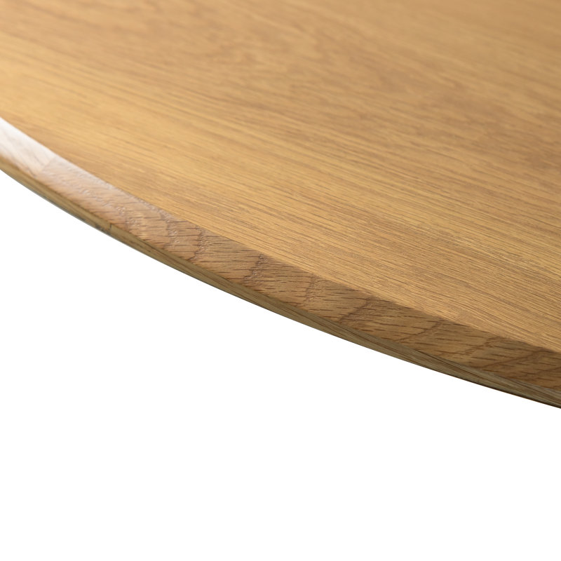 Solid Wood Dining Table Round Pedestal Kitchen Table, Oak, 30”H x 60”L x 60”W