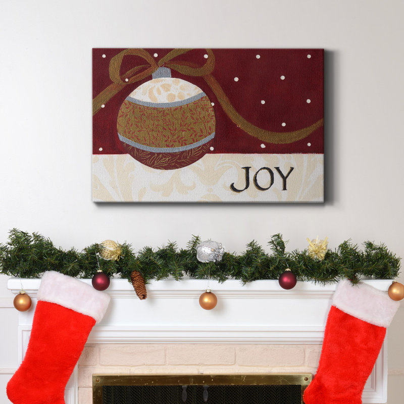 Toile tendue avec châssis Joy Ornament - prête à être accrochée, H 48 po x l 32 po x P 1 po