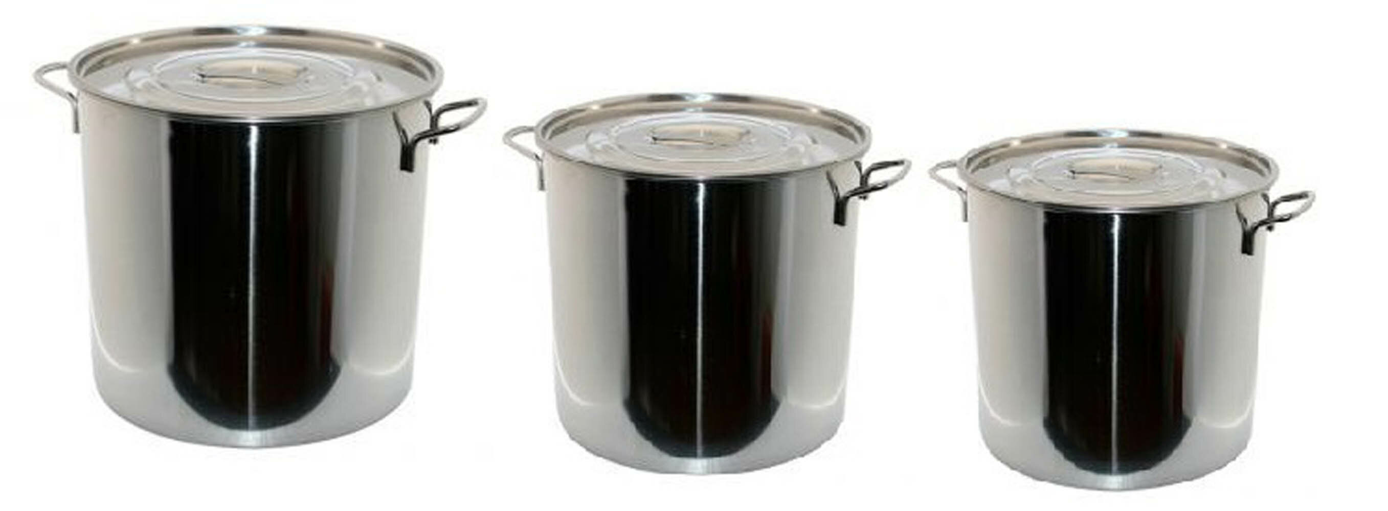 Set of 3 Stockpots with Lids